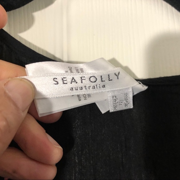 Seafolly Black Boho Tunic Embroidered lined Dress - Picture 10 of 13